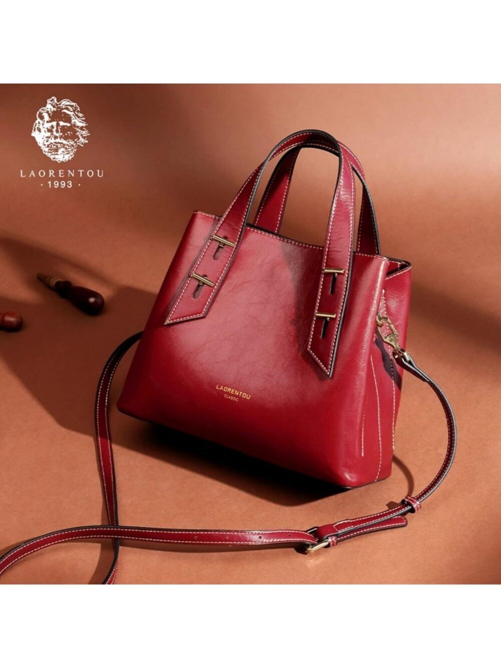 Stylish Genuine Leather Crossbody Satchel Handbags for Women - Versatile Tote - Picture 9 of 9